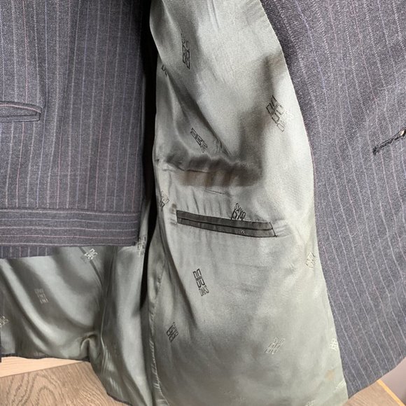 Daks London New York Mens See Desc. for Meas. Charcoal Grey w Pinstripes 2 piece - Picture 7 of 16